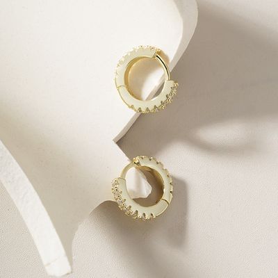 Earrings Crystal Medium Gold